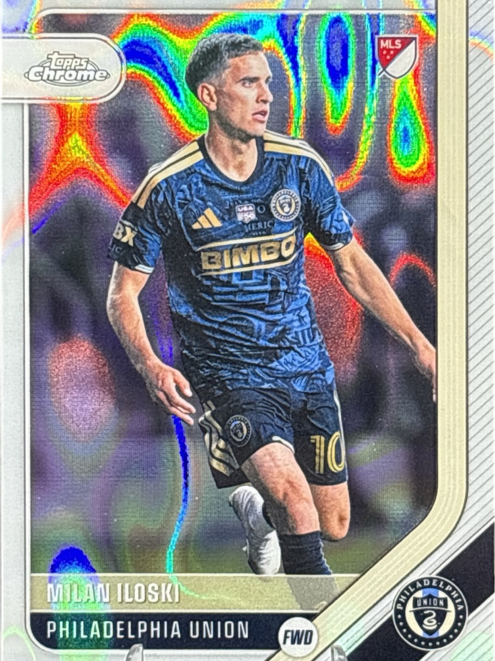 Topps Chrome Philadelphia Union  Milan Iloski Soccer Trading Card Refractor